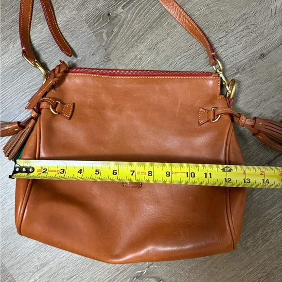 Dooney and Bourke Medium Florentine Leather Hobo Bag Chestnut Satchel - Picture 6 of 12